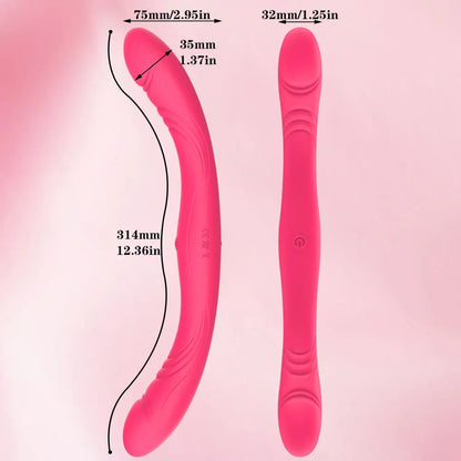 Vibrador doble mujer, consolador doble penetración, doble cabeza, estimulador punto G, control remoto y aplicación web