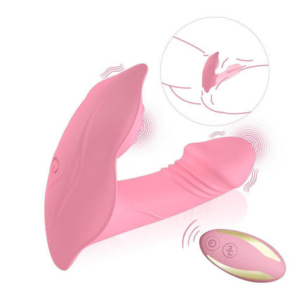 Consolador pequeño con estimulador de clítoris, vibradores pequeño en forma de pene, consoladores en forma de pene con mando a distancia - PARAIRAVENUS.COM