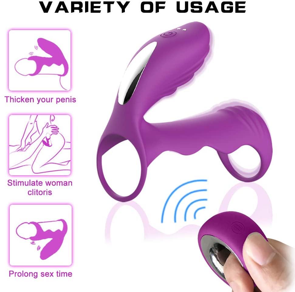 Anillo para pene con doble vibradores, anillo con vibrador para engrosador el pene, anillo con masajeador de clitoris - PARAIRAVENUS.COM