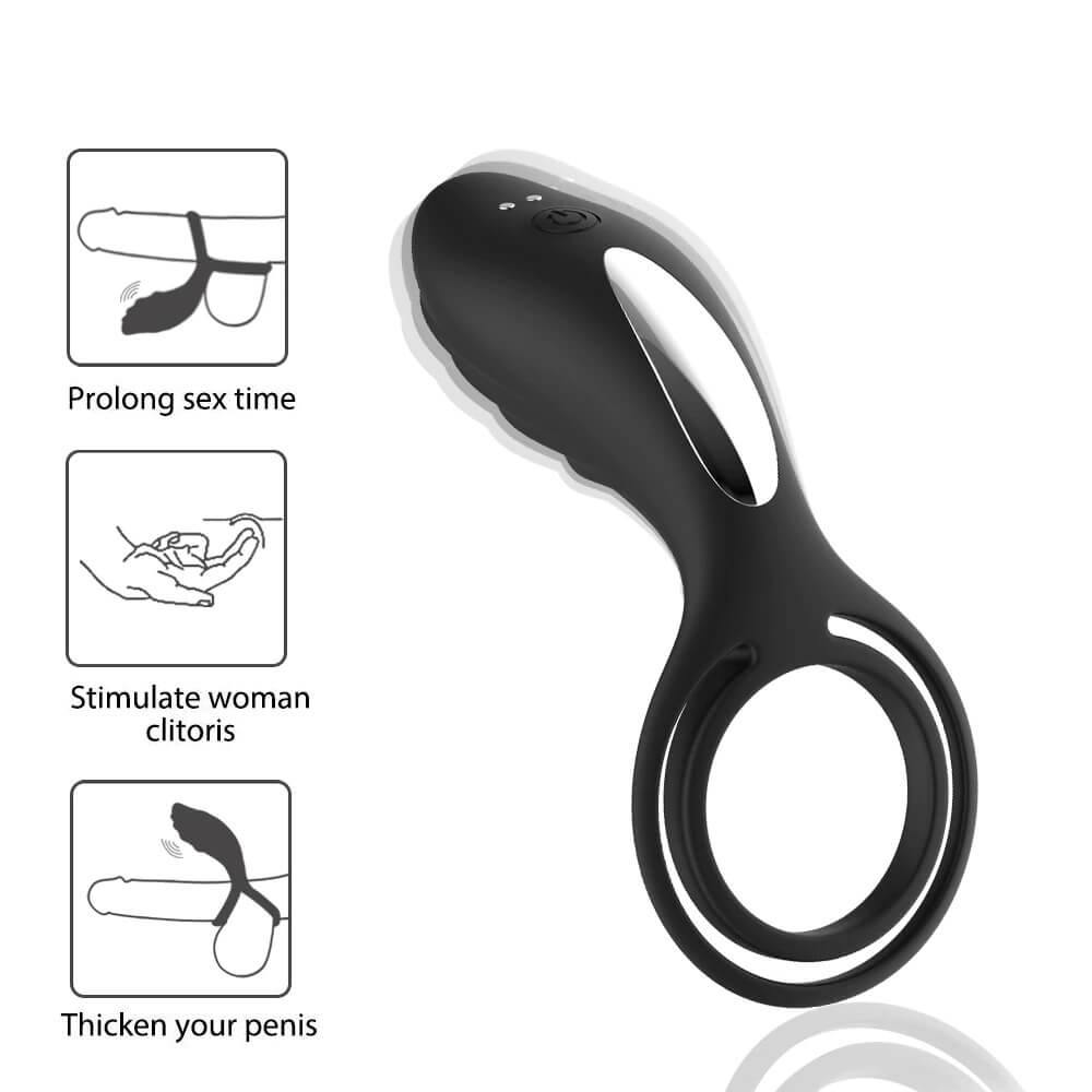 Anillo de pene con vibrador de clítoris con control remoto, anillo para pene con estimulador de clítoris - PARAIRAVENUS.COM