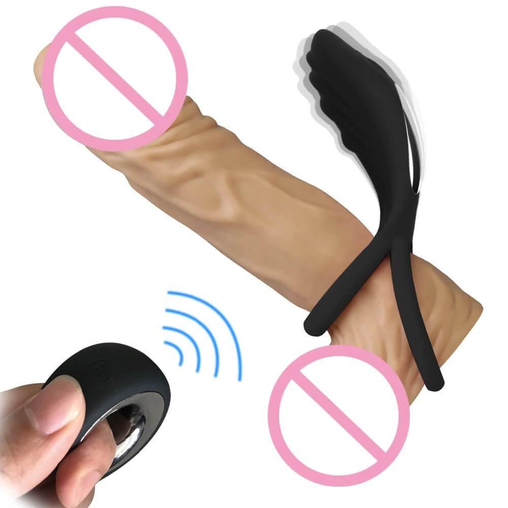 Anillo de pene con vibrador de clítoris con control remoto, anillo para pene con estimulador de clítoris - PARAIRAVENUS.COM