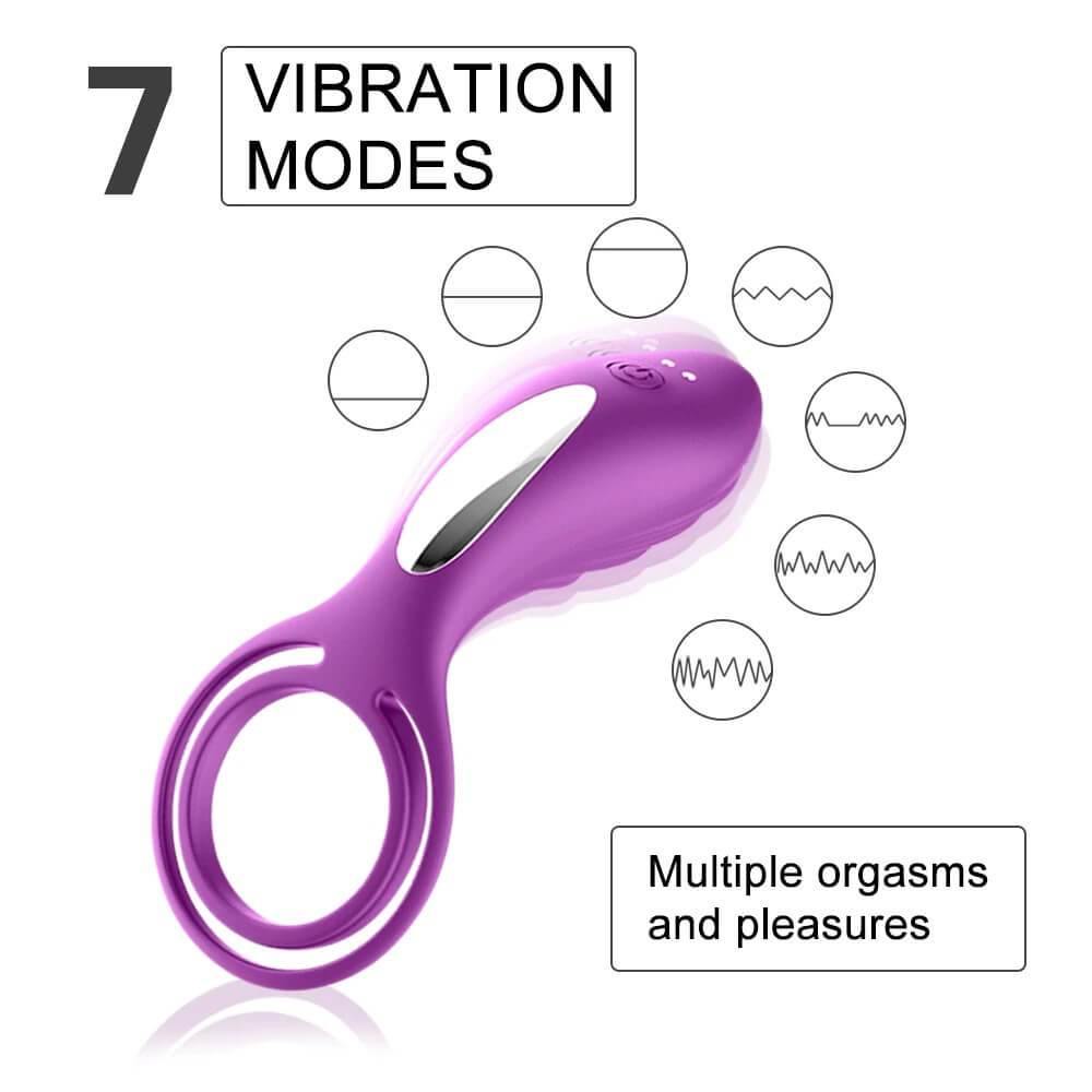 Anillo de pene con vibrador de clítoris con control remoto, anillo para pene con estimulador de clítoris - PARAIRAVENUS.COM