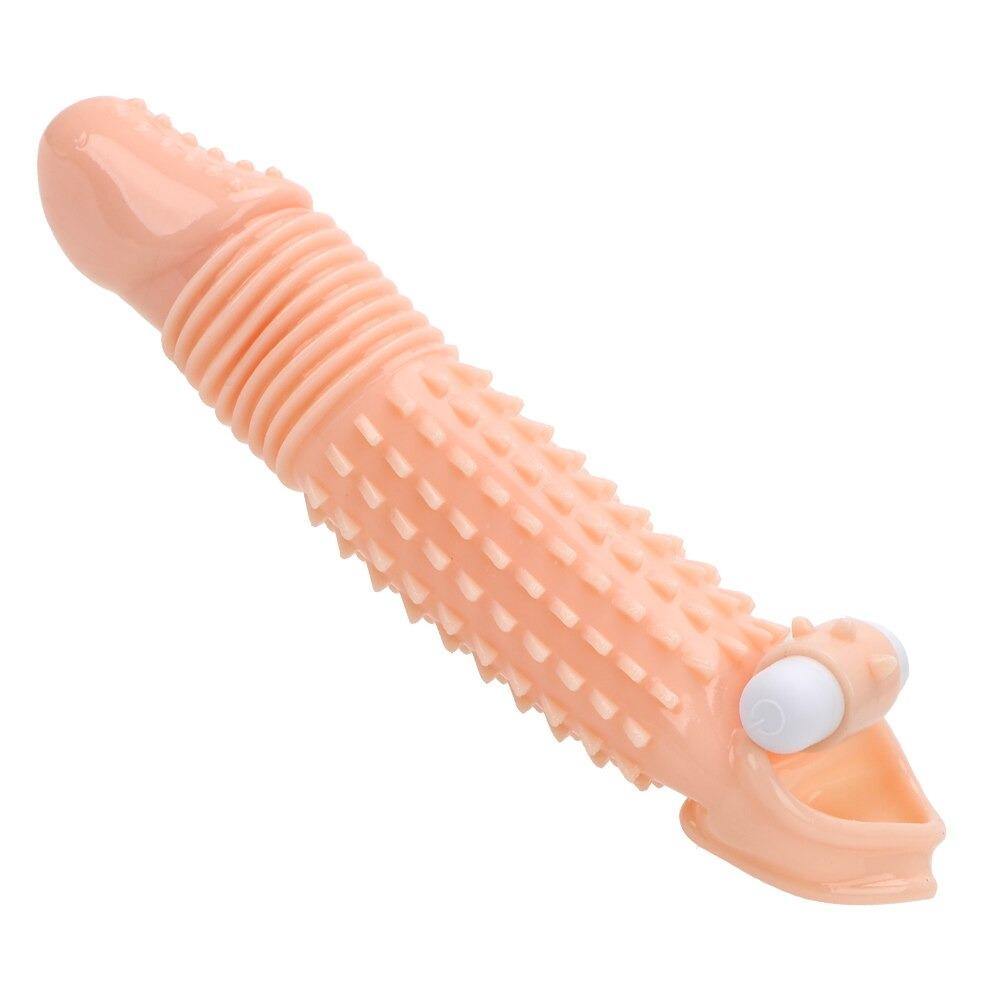 Funda para engrosar el pene, funda de pene con estrias, fundas de pene con vibrador, funda alargador de pene - PARAIRAVENUS.COM