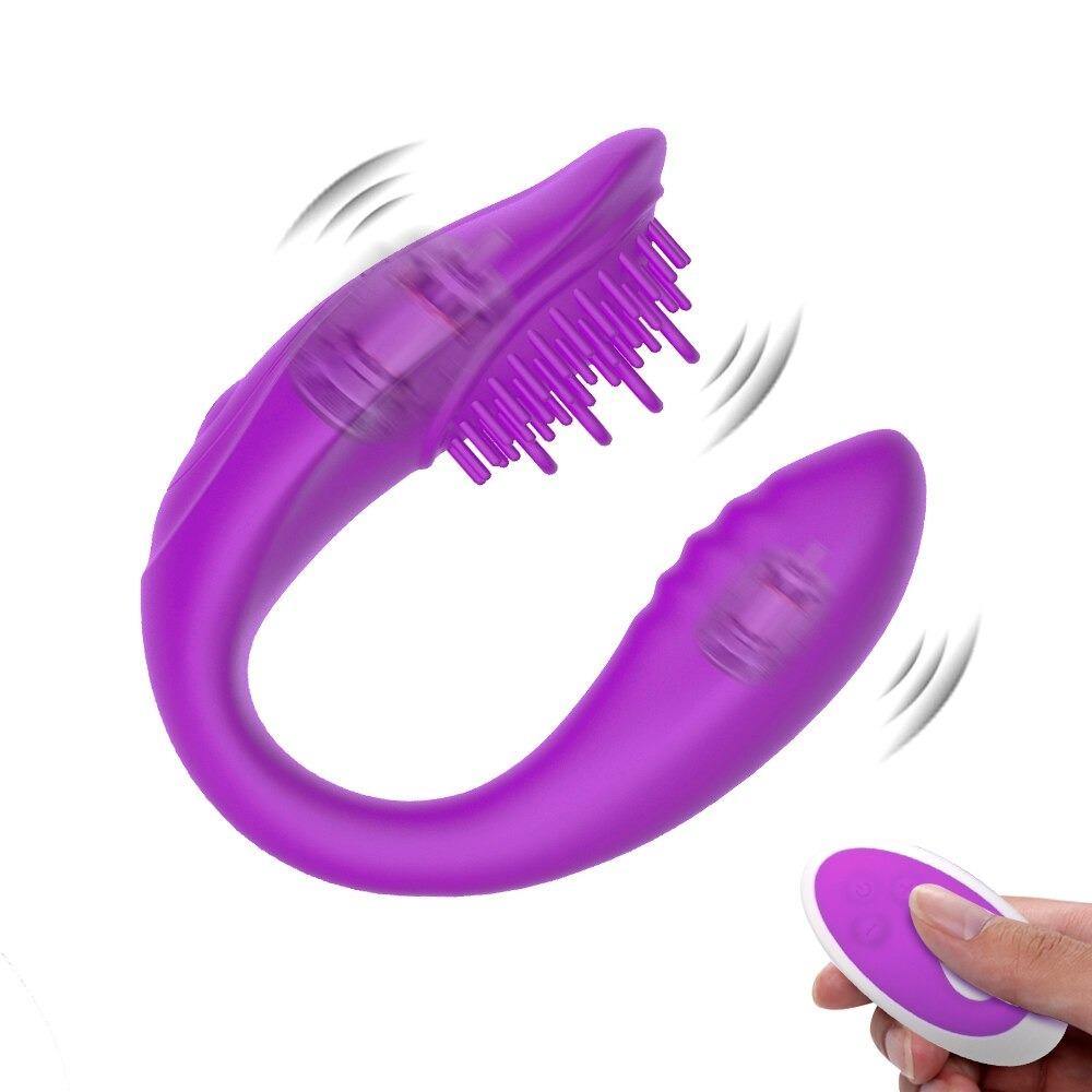 Vibrador para parejas con estimulador clitoridiano - PARAIRAVENUS.COM