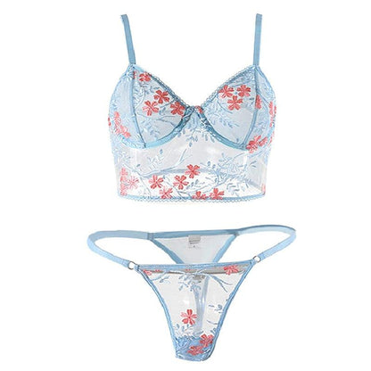 Lencería sensual estampado floral de 2 piezas - PARAIRAVENUS.COM