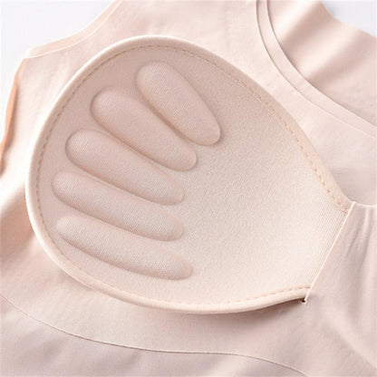 Camiseta sin mangas de seda de hielo lencería acolchada sin costuras - PARAIRAVENUS.COM