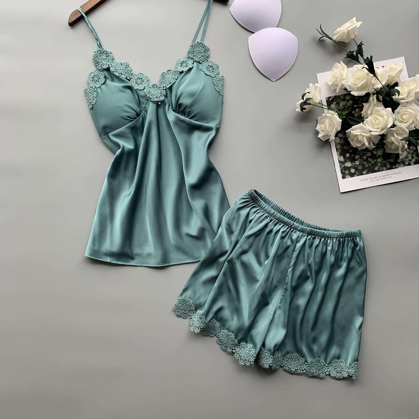 Bata de boda con flores para mujer, ropa de dormir Sexy de encaje, lencería íntima para el hogar, ropa de dormir informal de verano - PARAIRAVENUS.COM