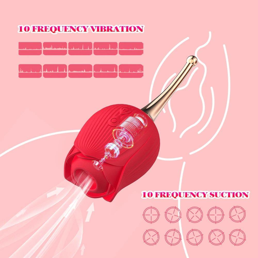 Vibrador para clítoris en forma de rosa, estimulador para clitoris, consolador para succionar el clitoris - PARAIRAVENUS.COM