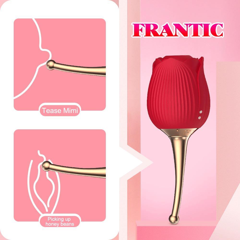 Vibrador para clítoris en forma de rosa, estimulador para clitoris, consolador para succionar el clitoris - PARAIRAVENUS.COM