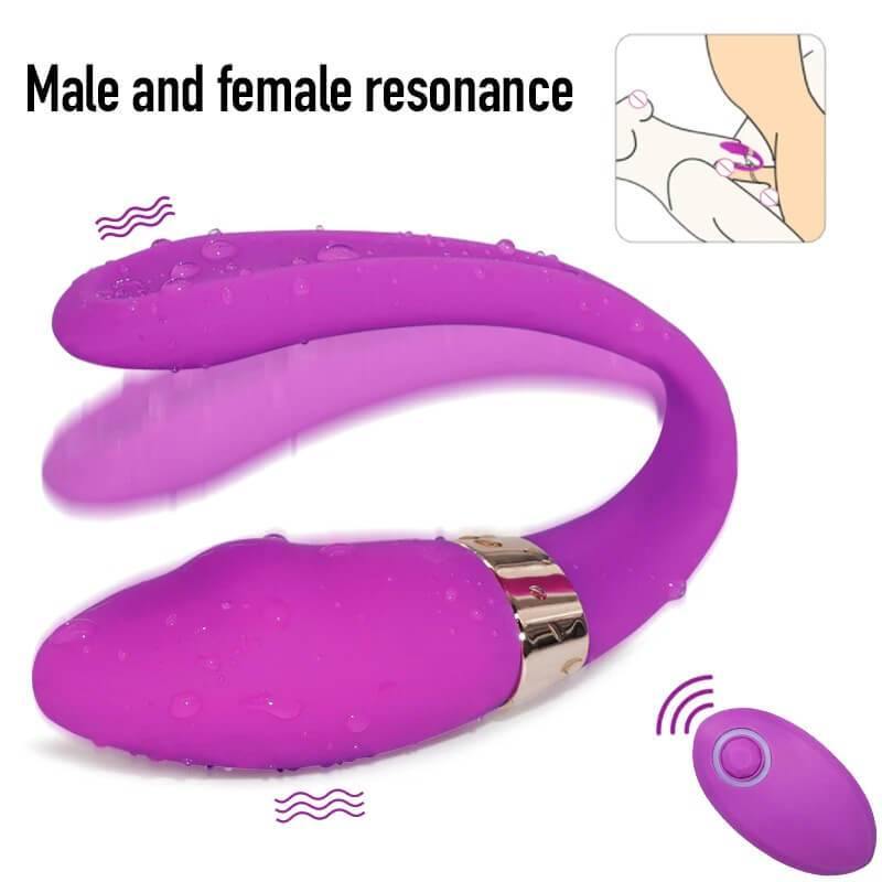 Vibrador de pareja con control remoto, consolador para parejas de doble estimulación con control remoto para parejas - PARAIRAVENUS.COM