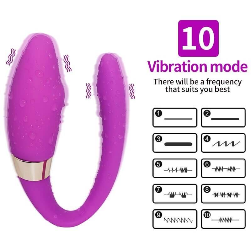 Vibrador de pareja con control remoto, consolador para parejas de doble estimulación con control remoto para parejas - PARAIRAVENUS.COM