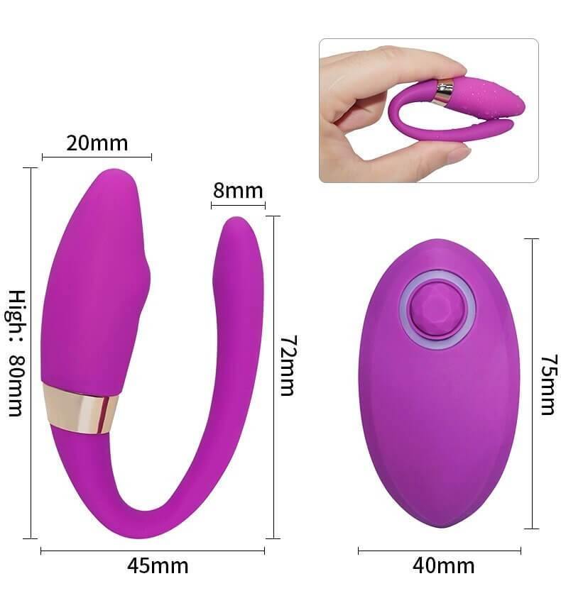 Vibrador de pareja con control remoto, consolador para parejas de doble estimulación con control remoto para parejas - PARAIRAVENUS.COM