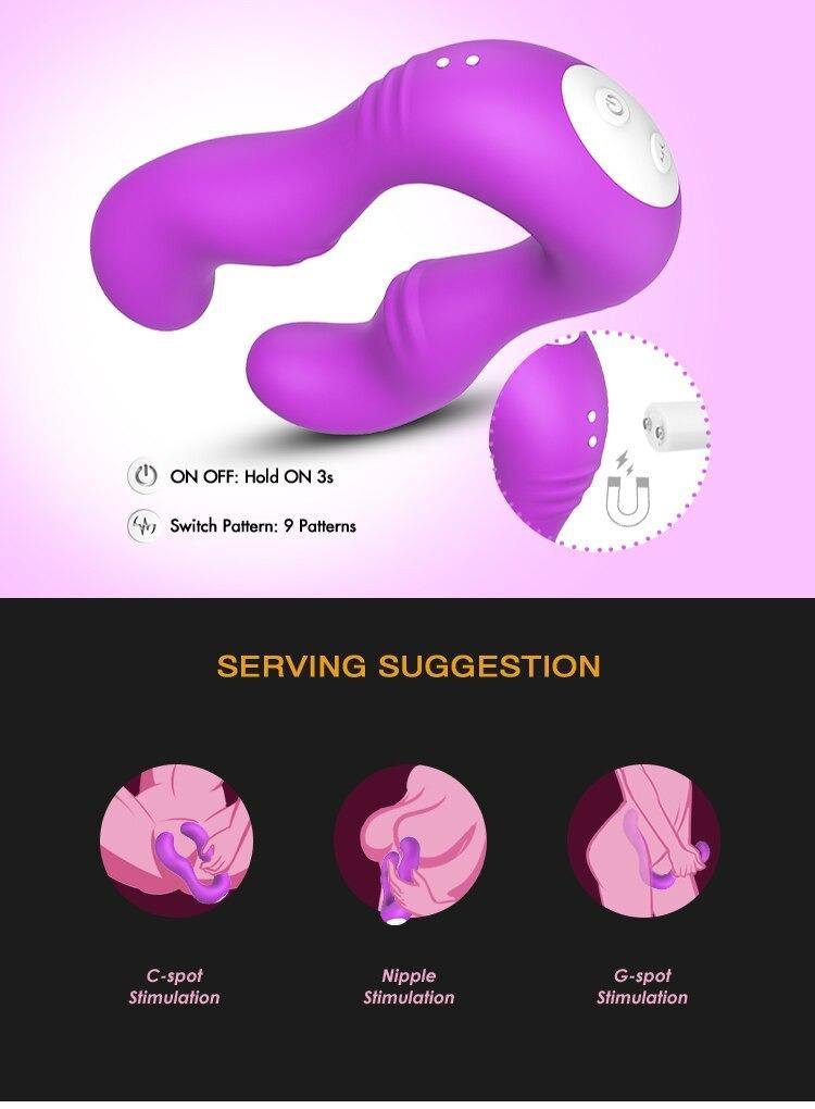 Consolador de doble penetración para mujer con mujer, vibrador de doble cabeza para parejas - PARAIRAVENUS.COM