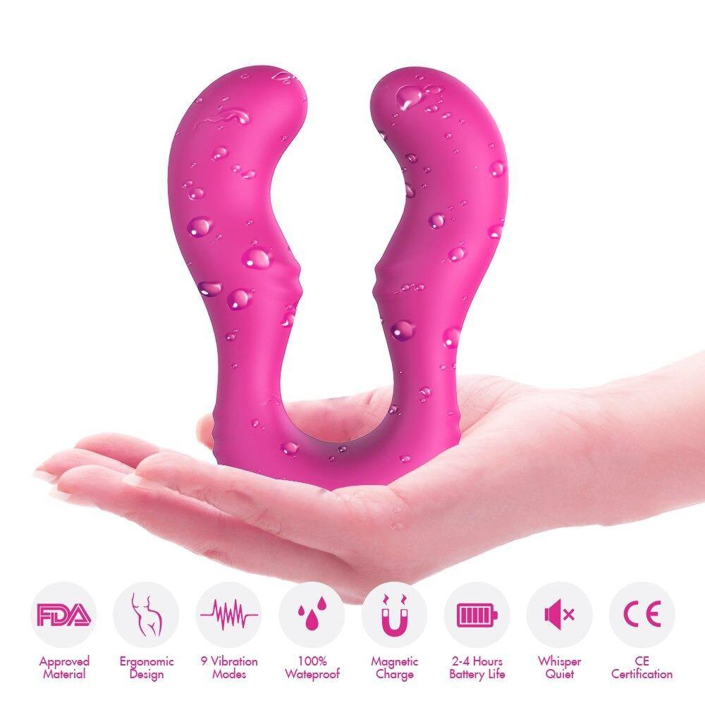 Consolador de doble penetración para mujer con mujer, vibrador de doble cabeza para parejas - PARAIRAVENUS.COM