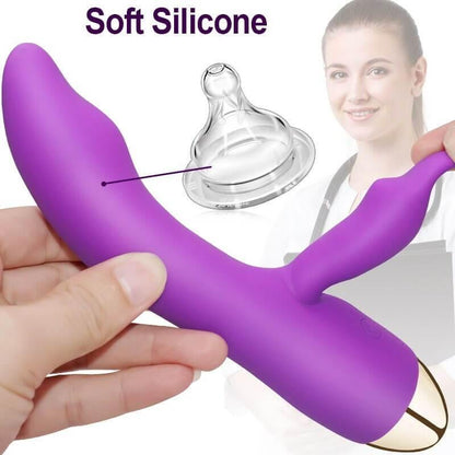 Consolador con dedo vibrante estimulador de clitoris, vibrador con estimulador del punto G - PARAIRAVENUS.COM