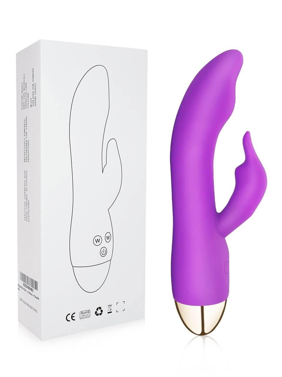 Consolador con dedo vibrante estimulador de clitoris, vibrador con estimulador del punto G - PARAIRAVENUS.COM