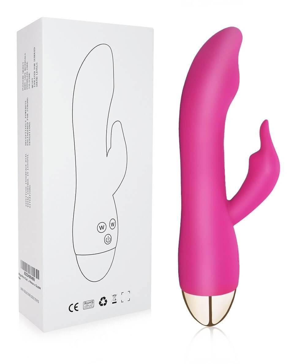 Consolador con dedo vibrante estimulador de clitoris, vibrador con estimulador del punto G - PARAIRAVENUS.COM