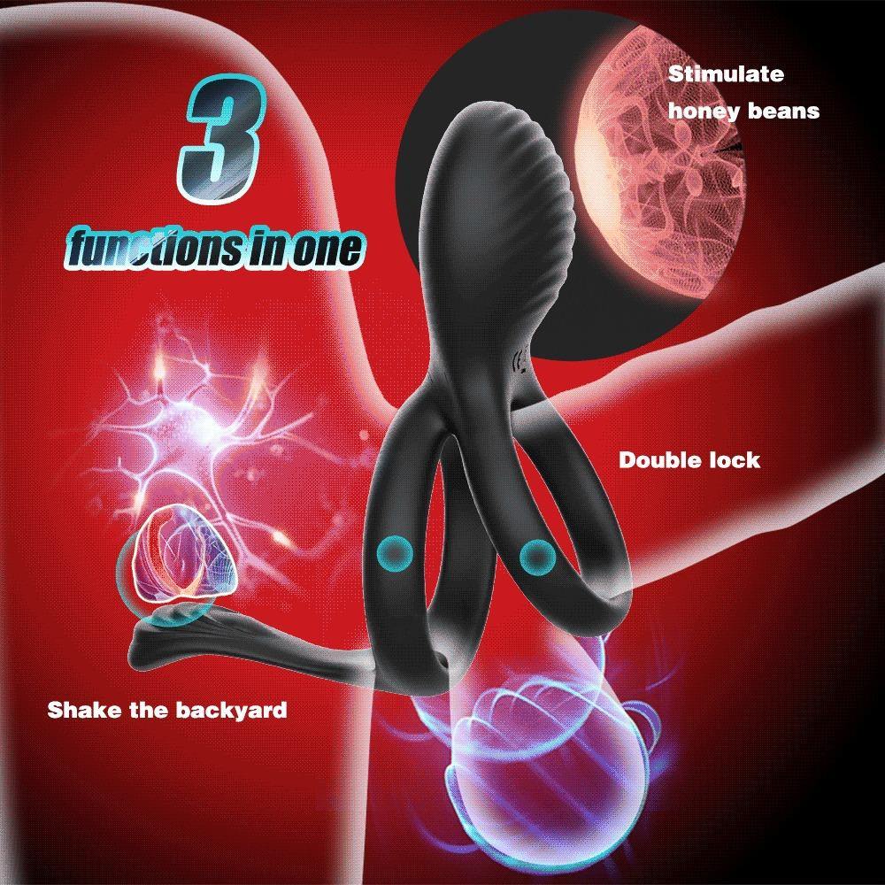 Anillo pene con doble estimuladores prostata y clitoris | PARAIRAVENUS –  PARAIRAVENUS.COM